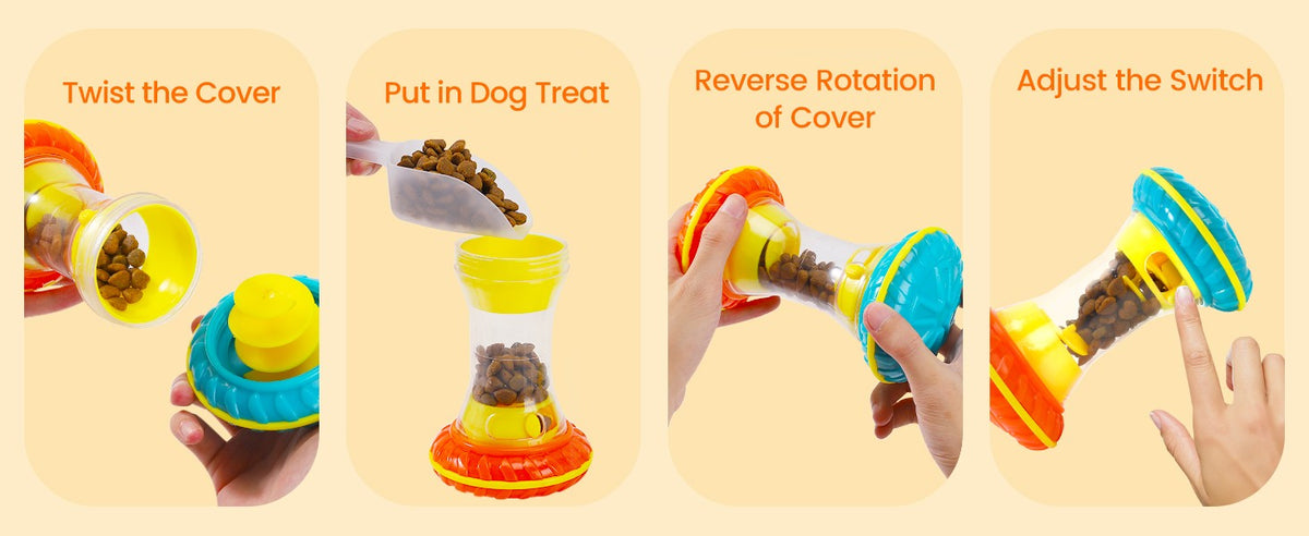 BoYoYo Brinquedo Interativo Quebra-Cabeça para Cães – Estimulação Mental Antiestresse | Amarelo, Azul e Rosa