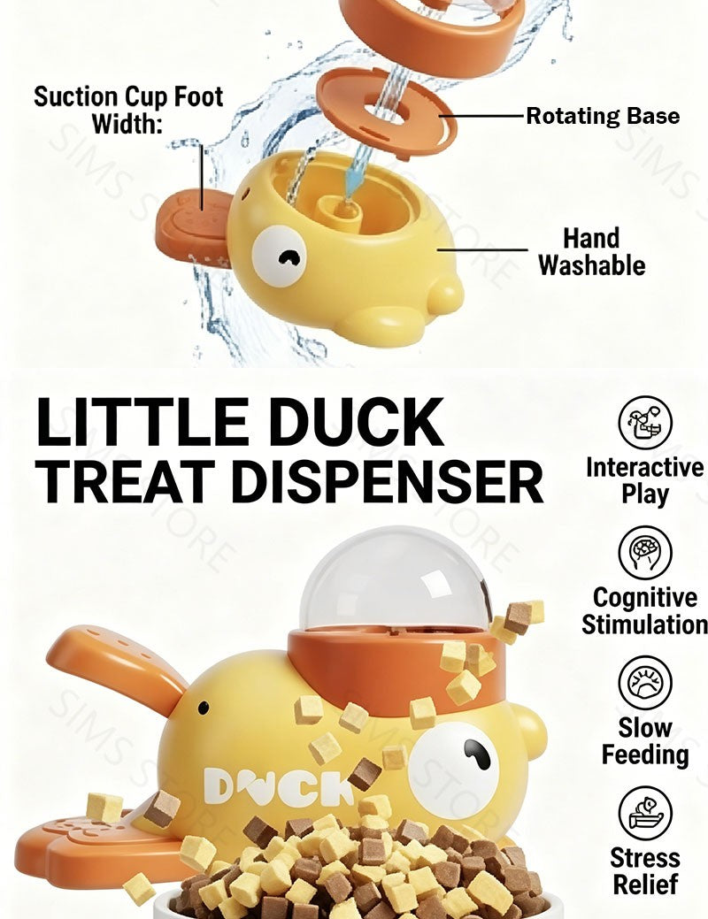 Brinquedo Antiestresse para Cães, Comedouro Interativo Automático, Design Pato Cartoon, Estímulo Mental e Petiscos