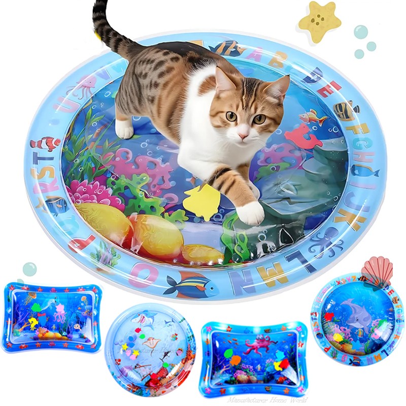 Tapete de Água Sensorial para Gatos PVC Ocean — Brinquedo Interativo Anti-Tédio