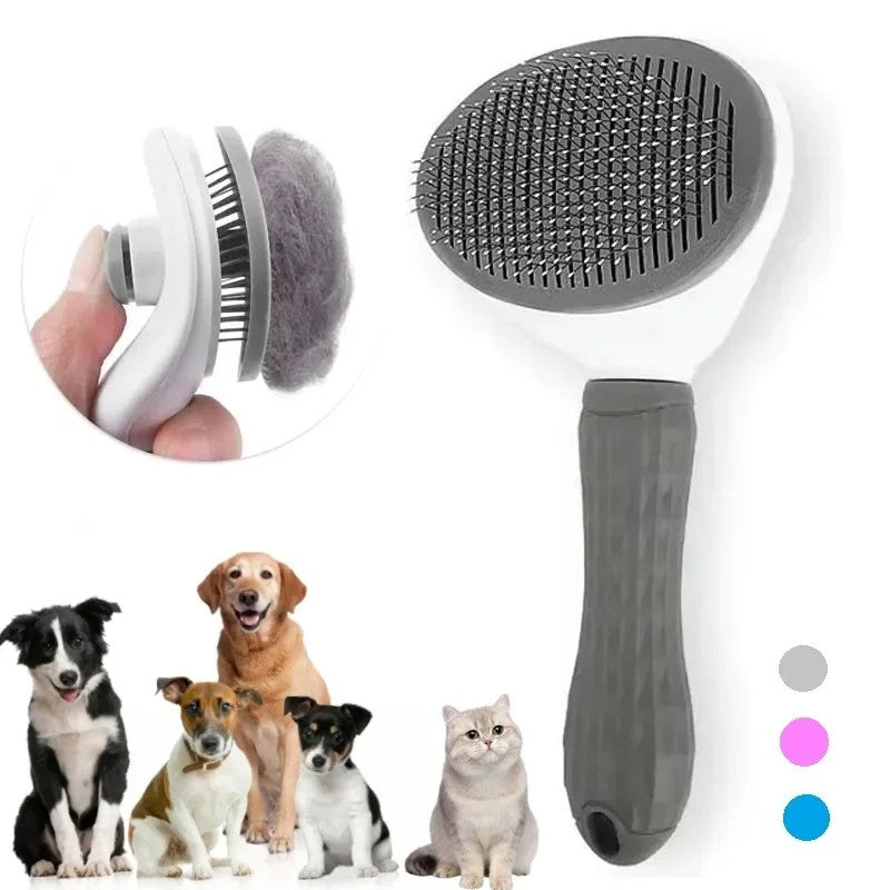 Escova Auto-Limpante para Cães e Gatos