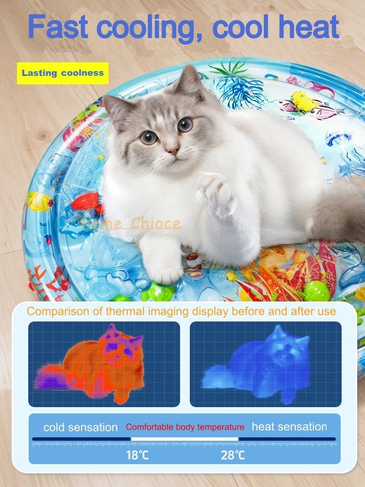 Tapete de Água Sensorial para Gatos PVC Ocean — Brinquedo Interativo Anti-Tédio