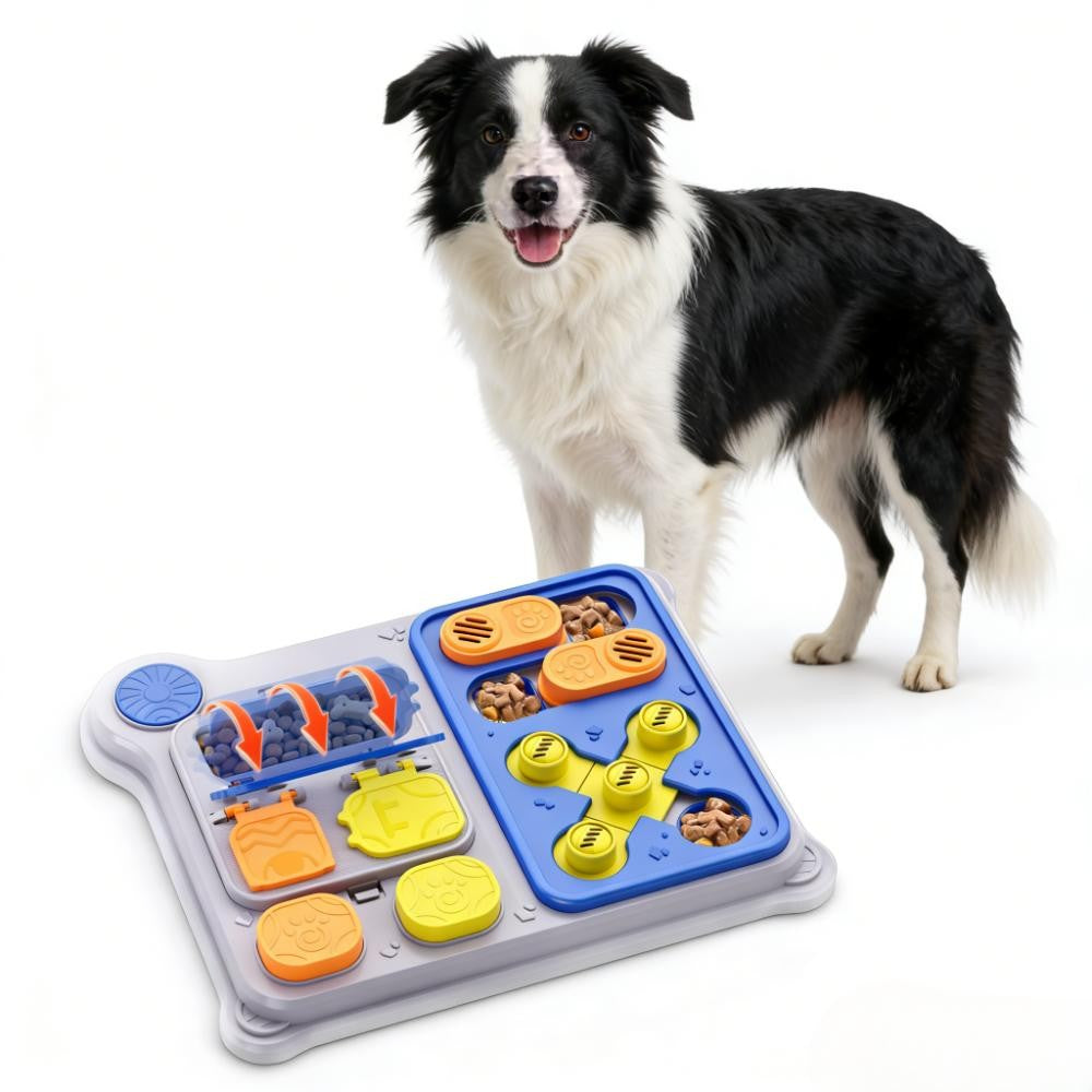 Brinquedo Quebra-Cabeça Interativo para Cães – Alimentador Dispensador de Petiscos para Treino de QI
