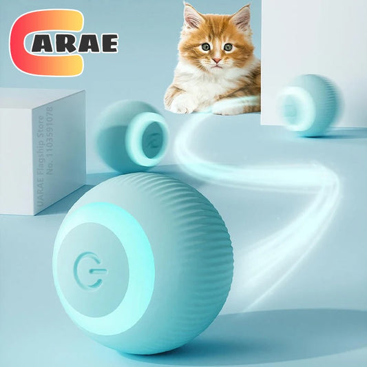 Bola Interativa Elétrica para Gatos | Brinquedo Automático Rolamento | Silicone Atóxico