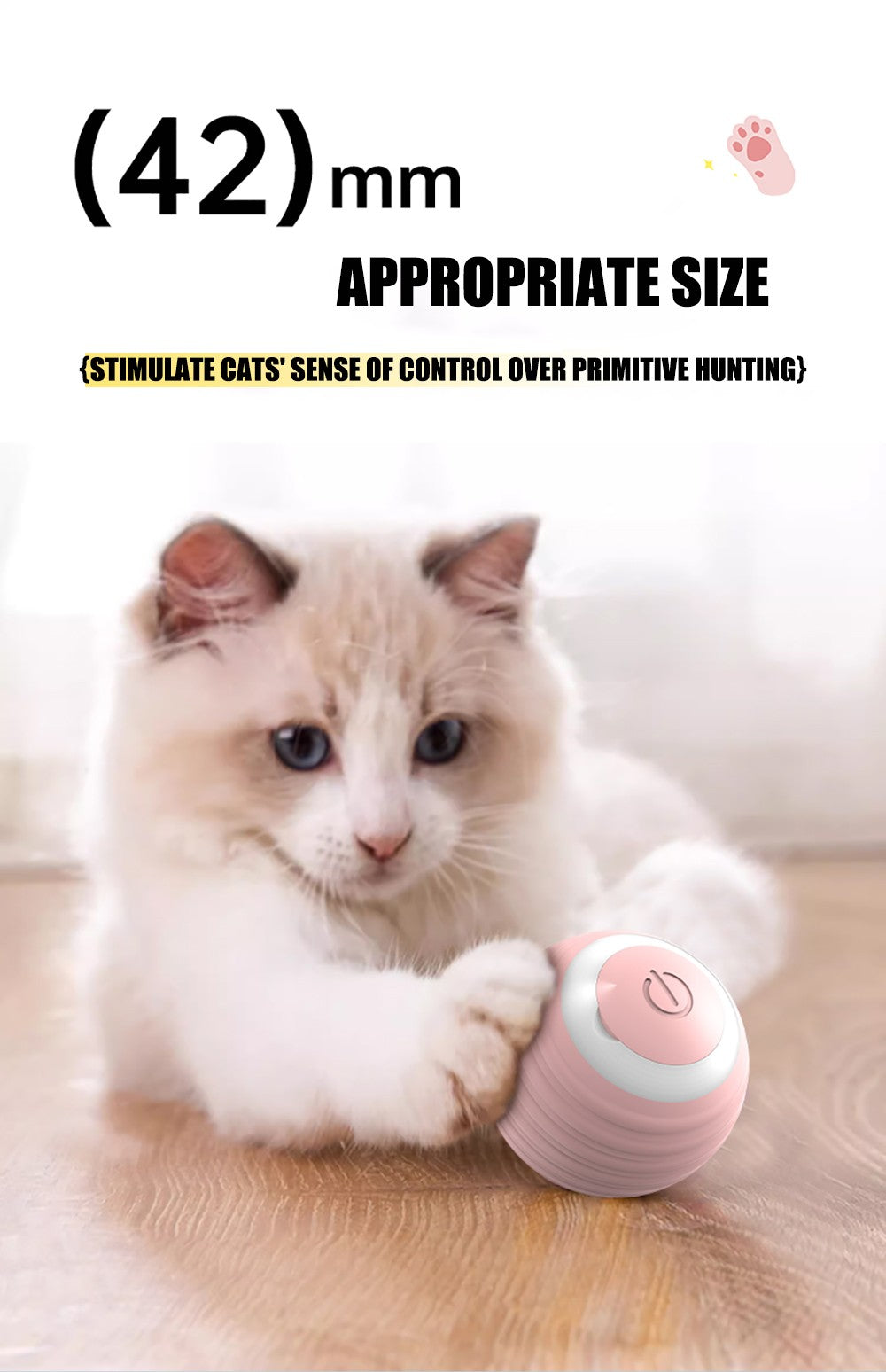 Bola Interativa Elétrica para Gatos | Brinquedo Automático Rolamento | Silicone Atóxico