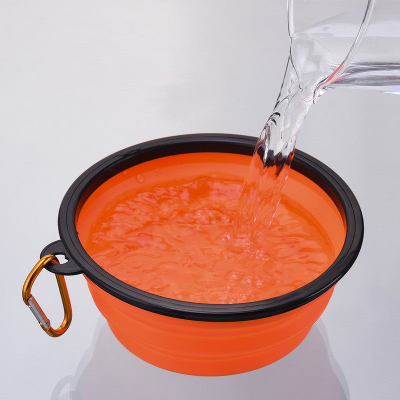 Tigela Portátil Dobrável de Silicone para Pets — Comedouro e Bebedouro de Viagem para Cães e Gatos