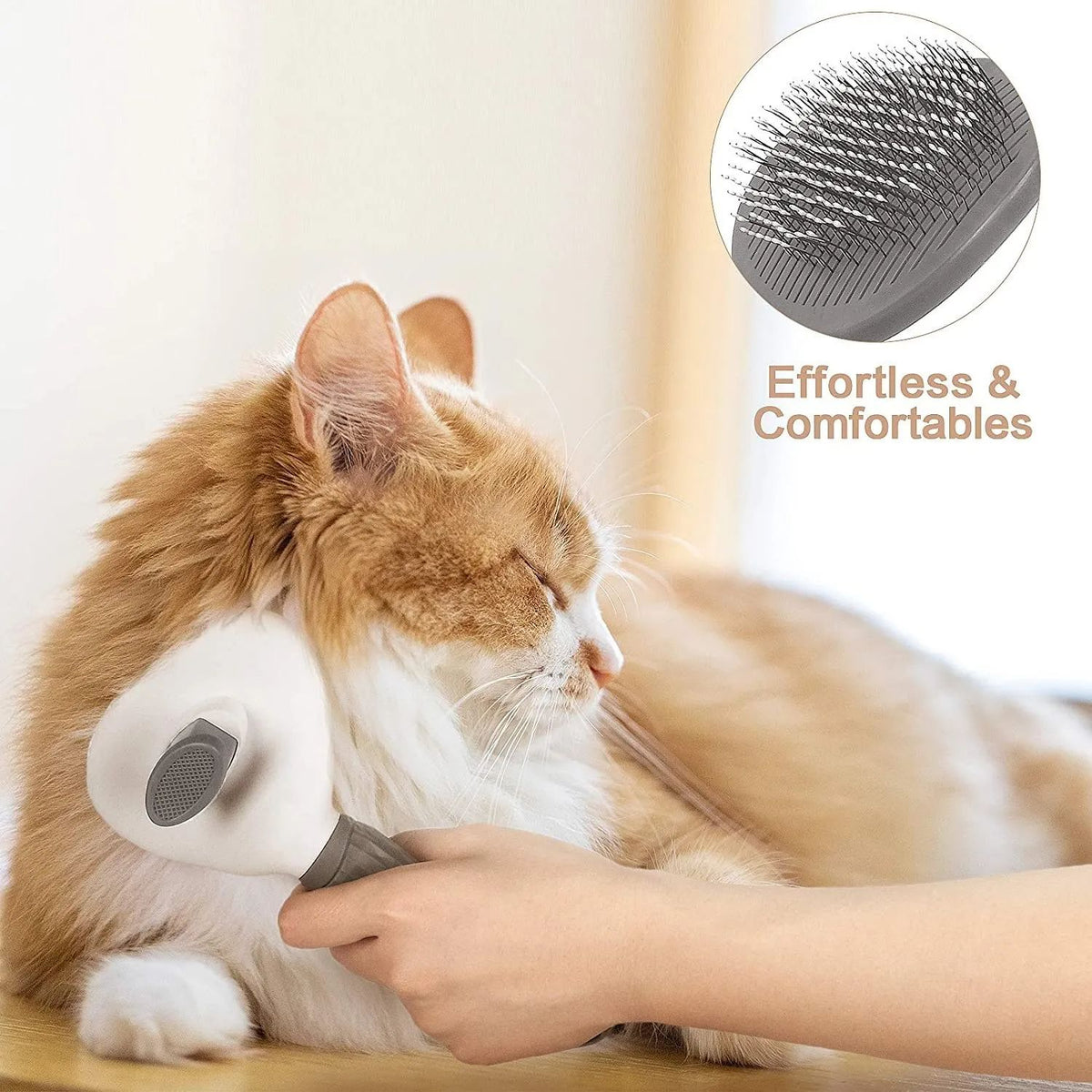 Escova Auto-Limpante para Cães e Gatos