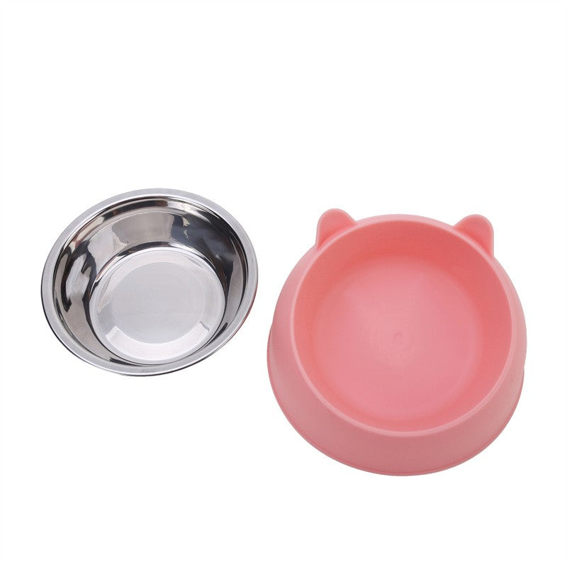 Tigela Criativa Inclinada para Gatos e Cães – Comedouro e Bebedouro de Aço Inoxidável