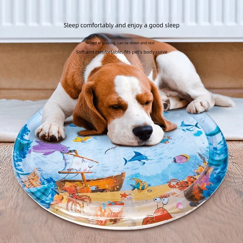 Tapete de Água Sensorial para Gatos PVC Ocean — Brinquedo Interativo Anti-Tédio