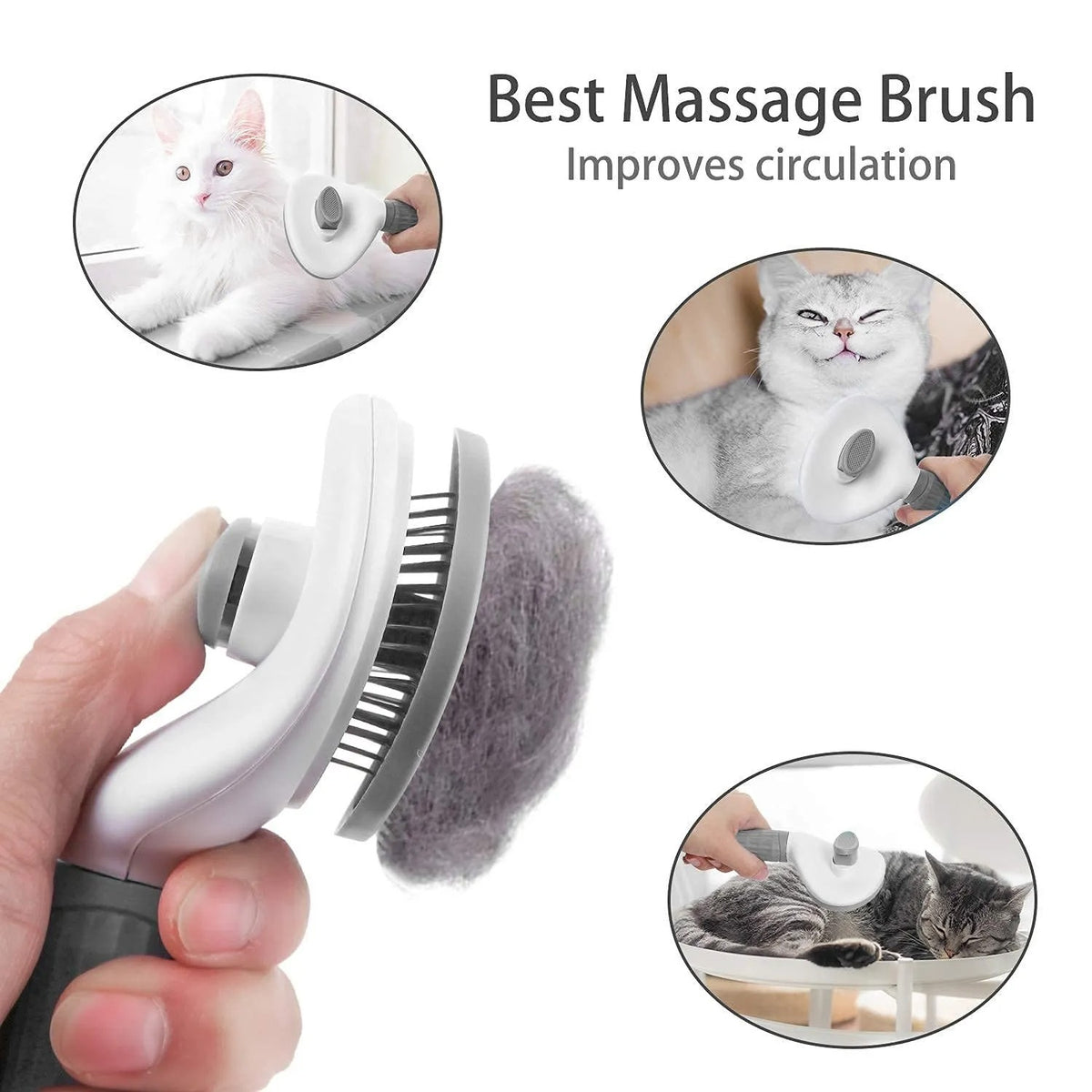 Escova Auto-Limpante para Cães e Gatos