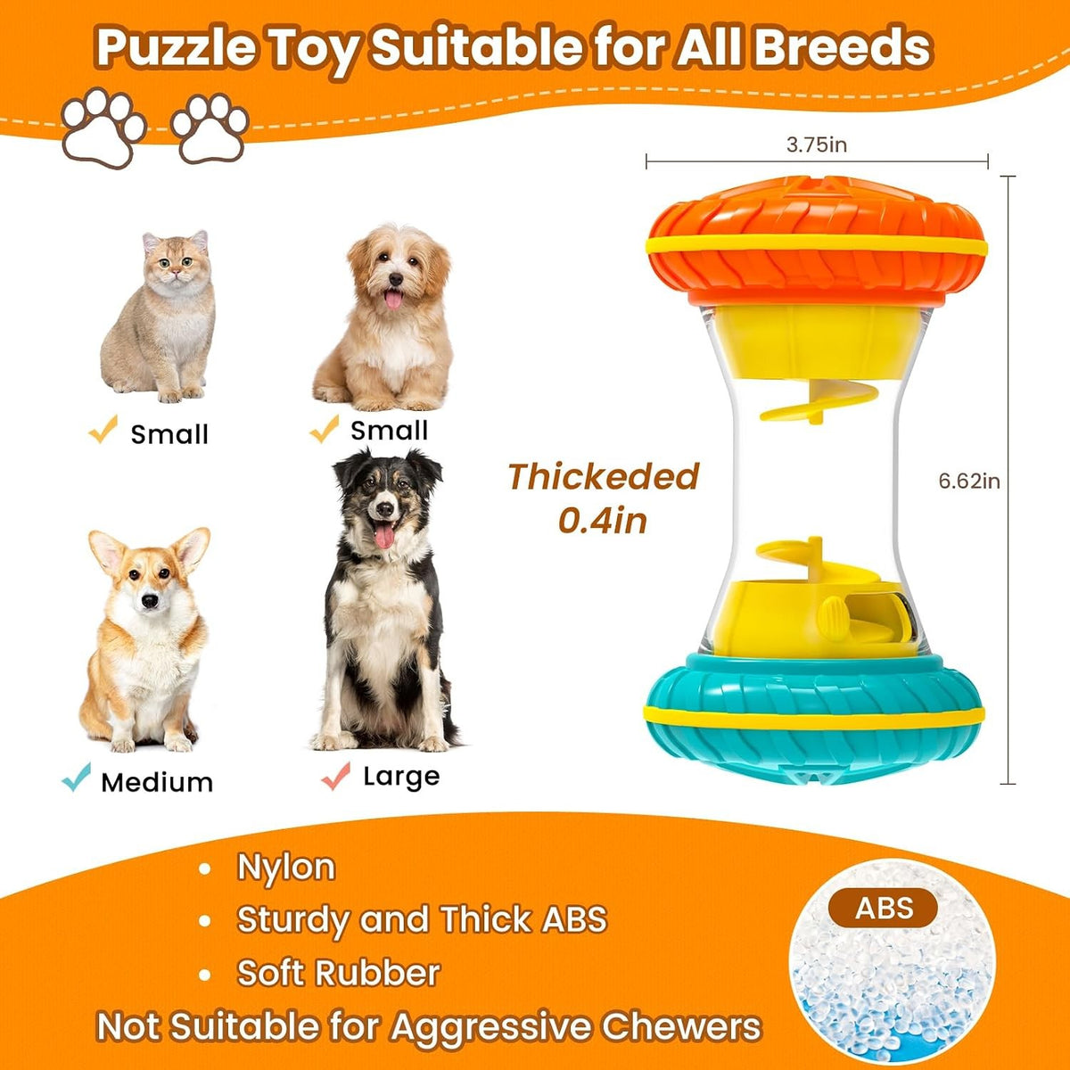 BoYoYo Brinquedo Interativo Quebra-Cabeça para Cães – Estimulação Mental Antiestresse | Amarelo, Azul e Rosa