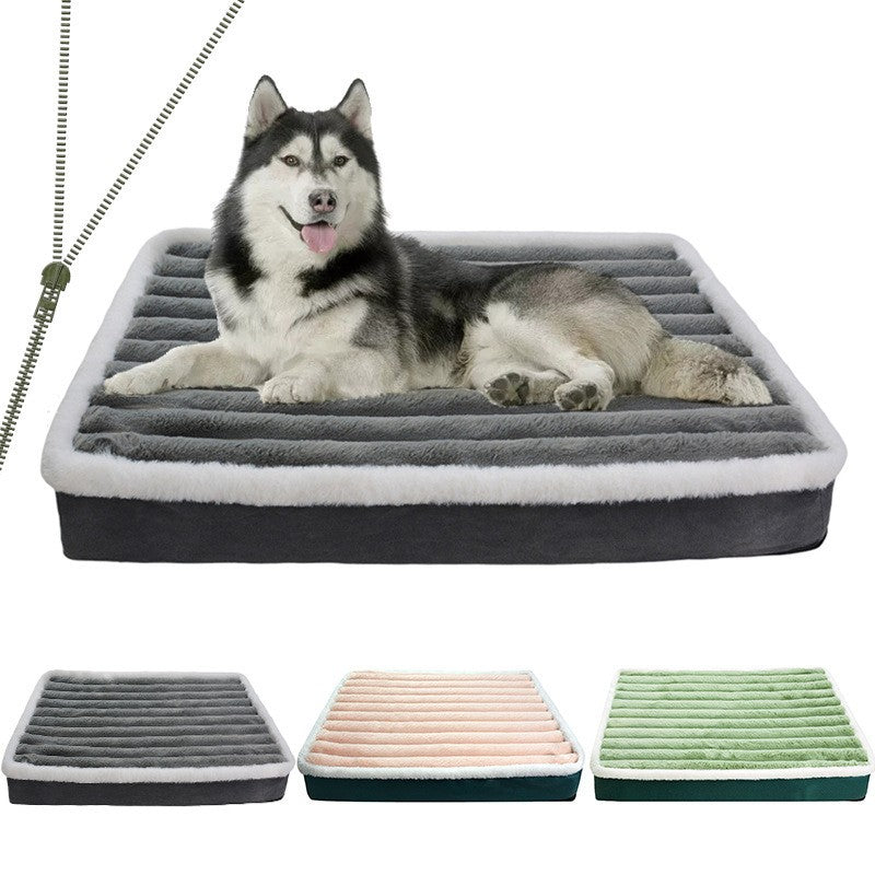 Cama Pet Ortopédica 100% Algodão | Colchão com Espuma de Memória e Capa Removíve