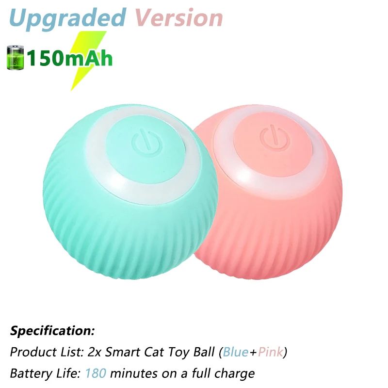 Bola Interativa Elétrica para Gatos | Brinquedo Automático Rolamento | Silicone Atóxico