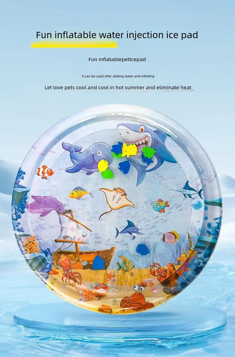Tapete de Água Sensorial para Gatos PVC Ocean — Brinquedo Interativo Anti-Tédio