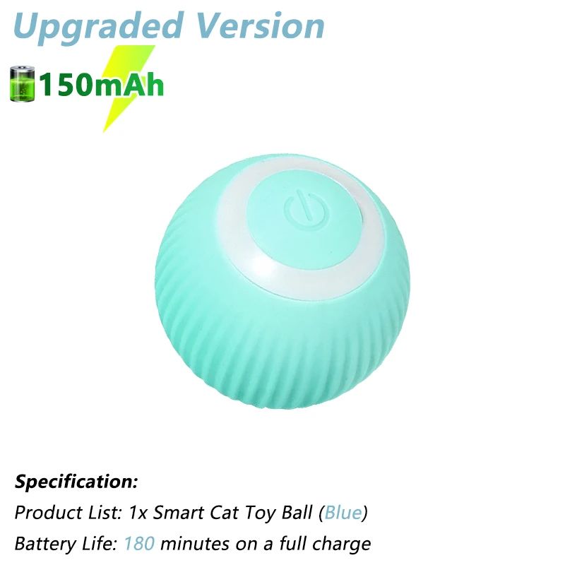 Bola Interativa Elétrica para Gatos | Brinquedo Automático Rolamento | Silicone Atóxico