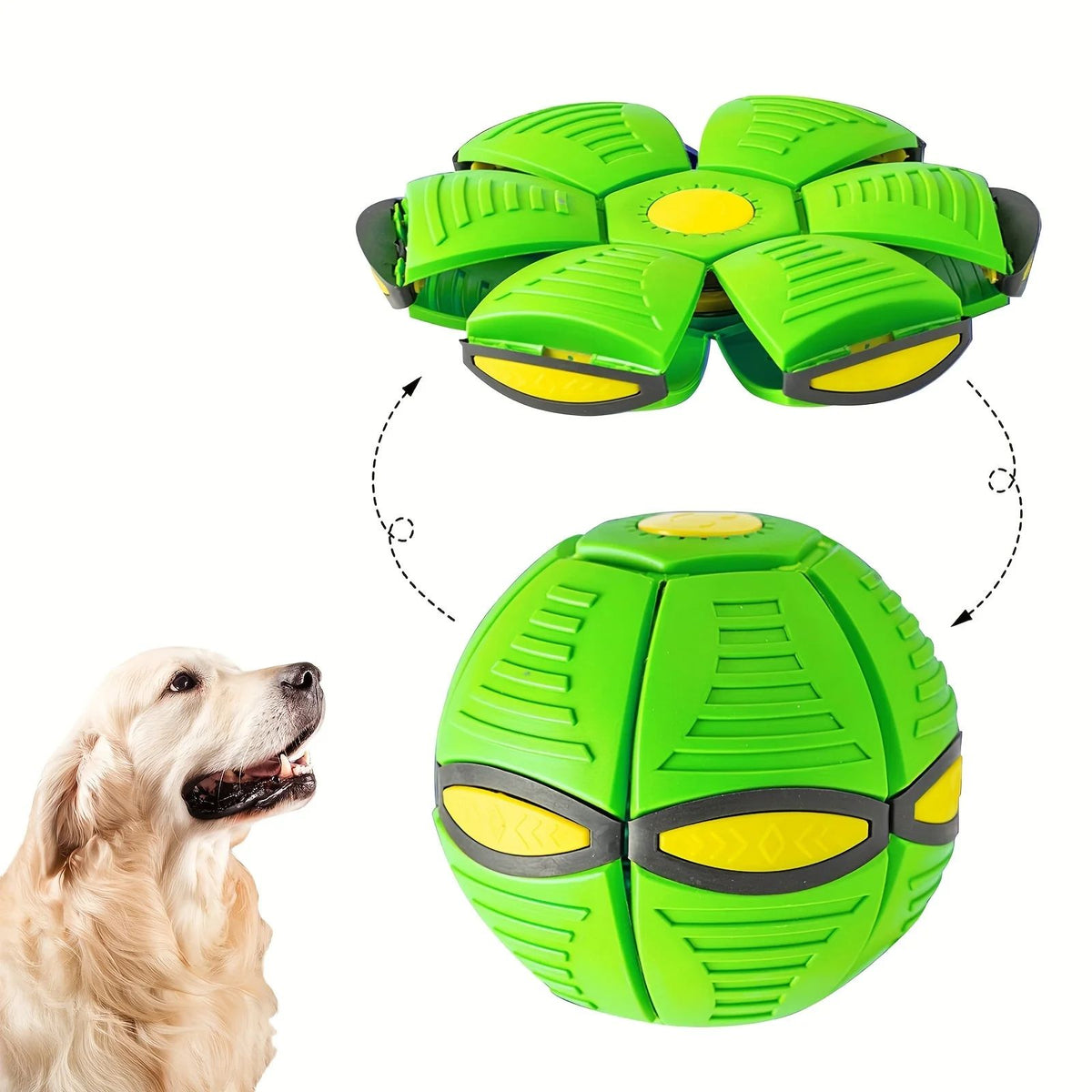 Bola Saltitante em Forma de Disco Voador — Brinquedo Durável e Elástico para Seu Pet