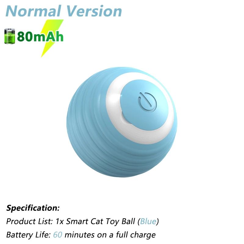 Bola Interativa Elétrica para Gatos | Brinquedo Automático Rolamento | Silicone Atóxico