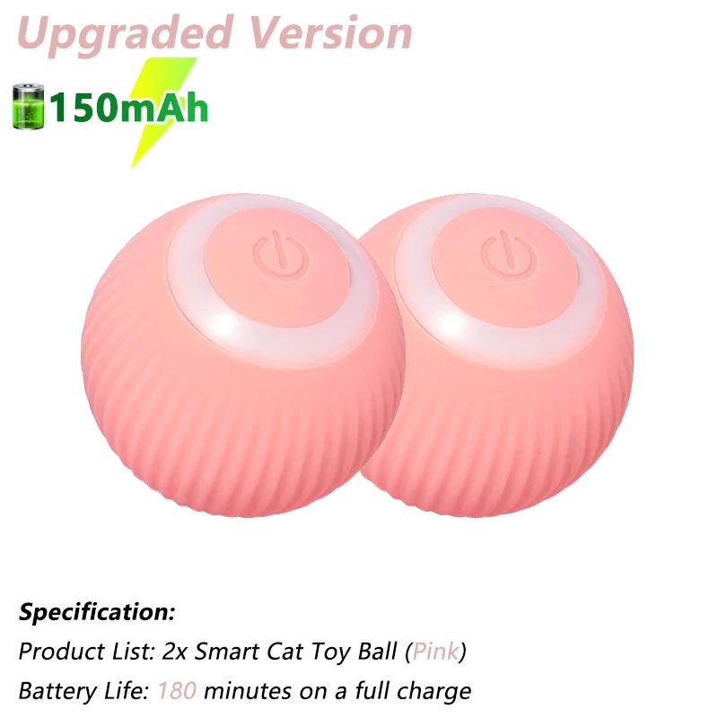 Bola Interativa Elétrica para Gatos | Brinquedo Automático Rolamento | Silicone Atóxico