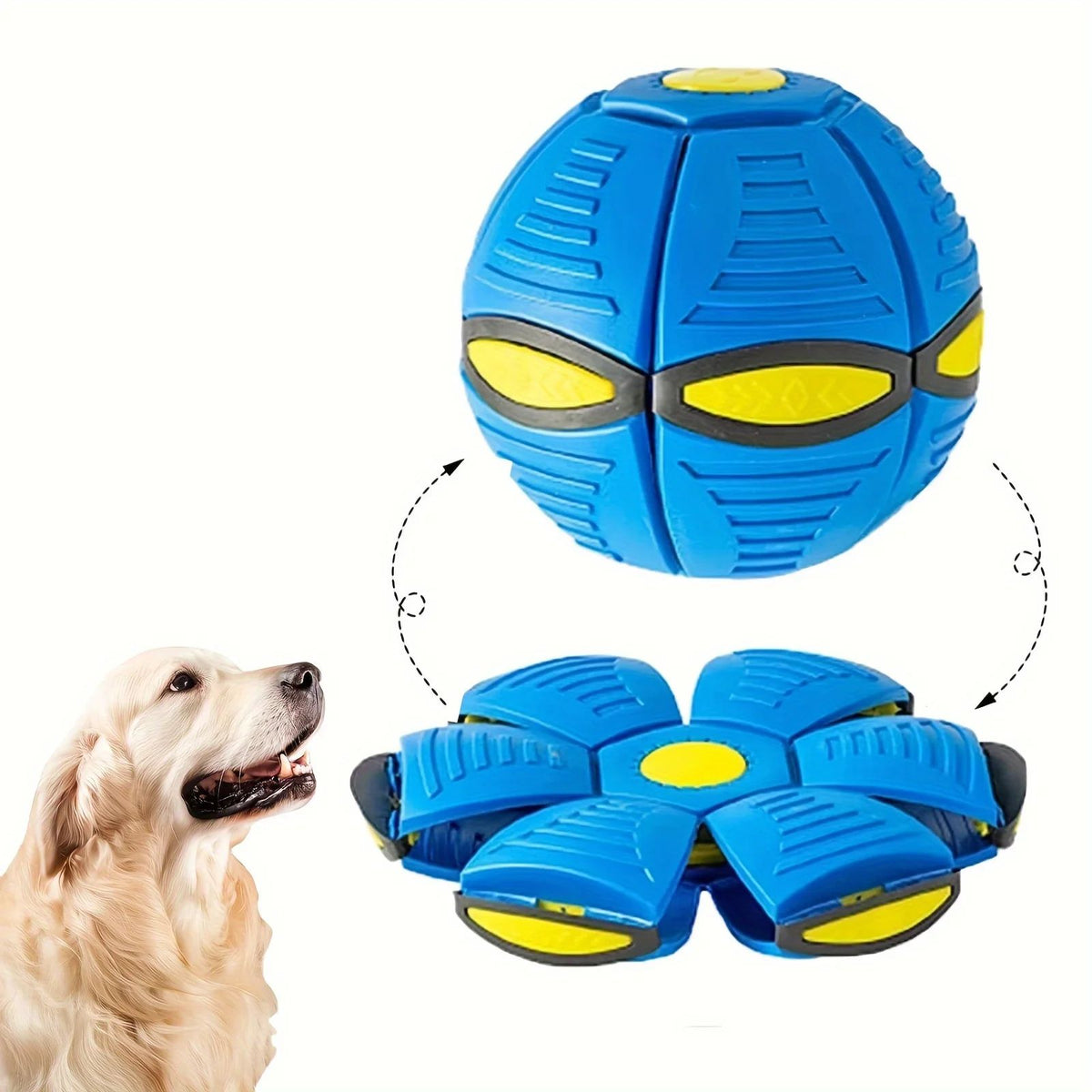 Bola Saltitante em Forma de Disco Voador — Brinquedo Durável e Elástico para Seu Pet