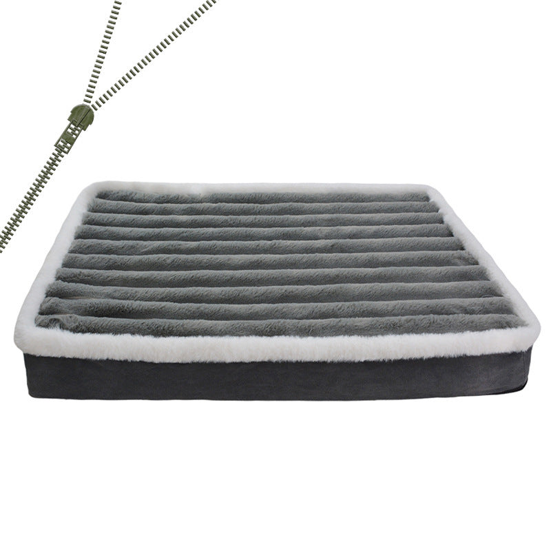 Cama Pet Ortopédica 100% Algodão | Colchão com Espuma de Memória e Capa Removíve