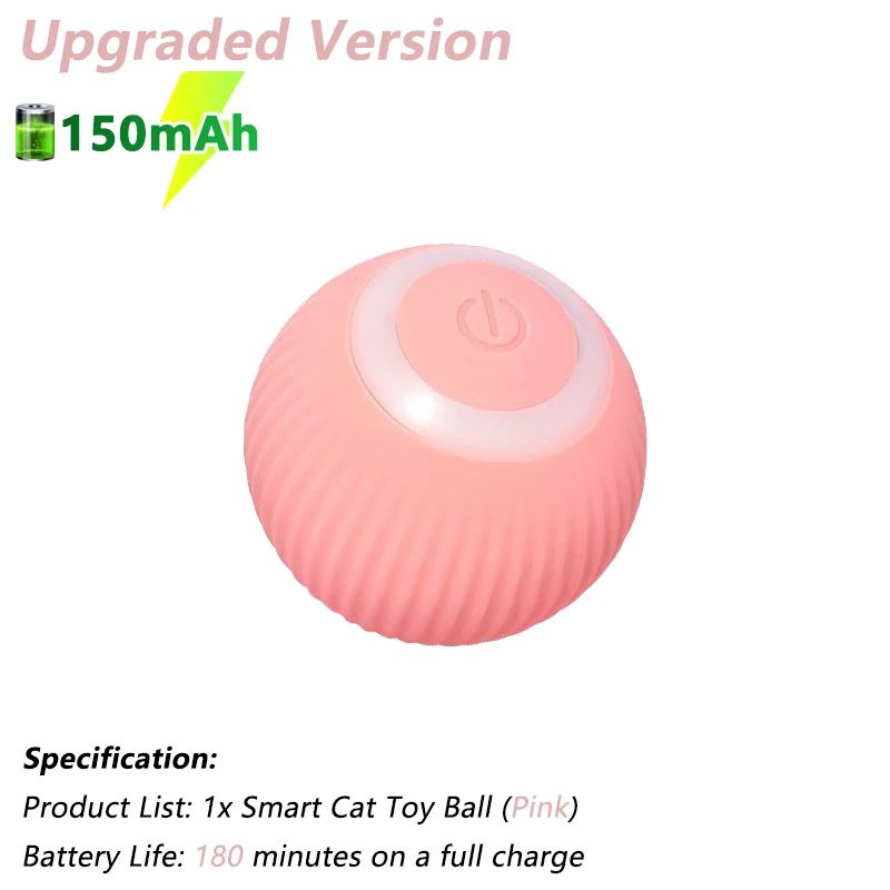 Bola Interativa Elétrica para Gatos | Brinquedo Automático Rolamento | Silicone Atóxico