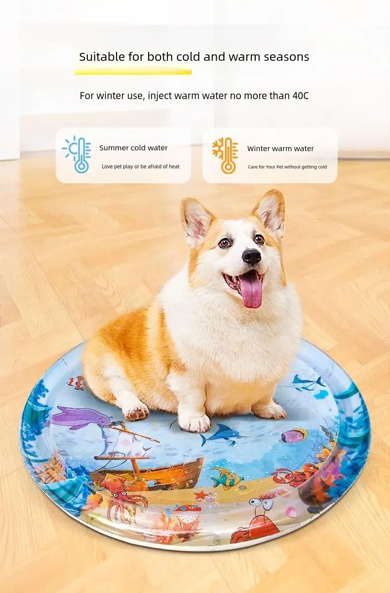 Tapete de Água Sensorial para Gatos PVC Ocean — Brinquedo Interativo Anti-Tédio