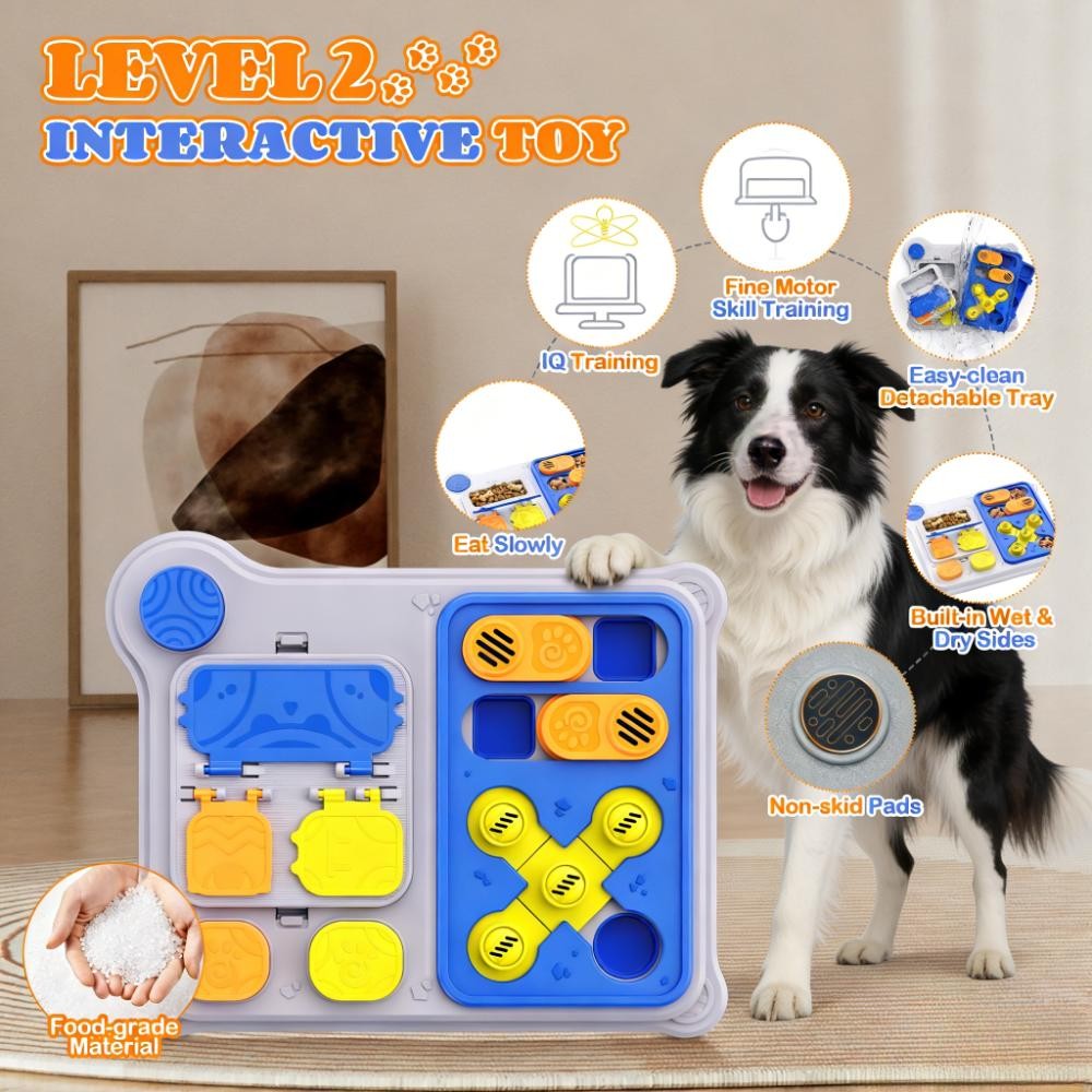 Brinquedo Quebra-Cabeça Interativo para Cães – Alimentador Dispensador de Petiscos para Treino de QI