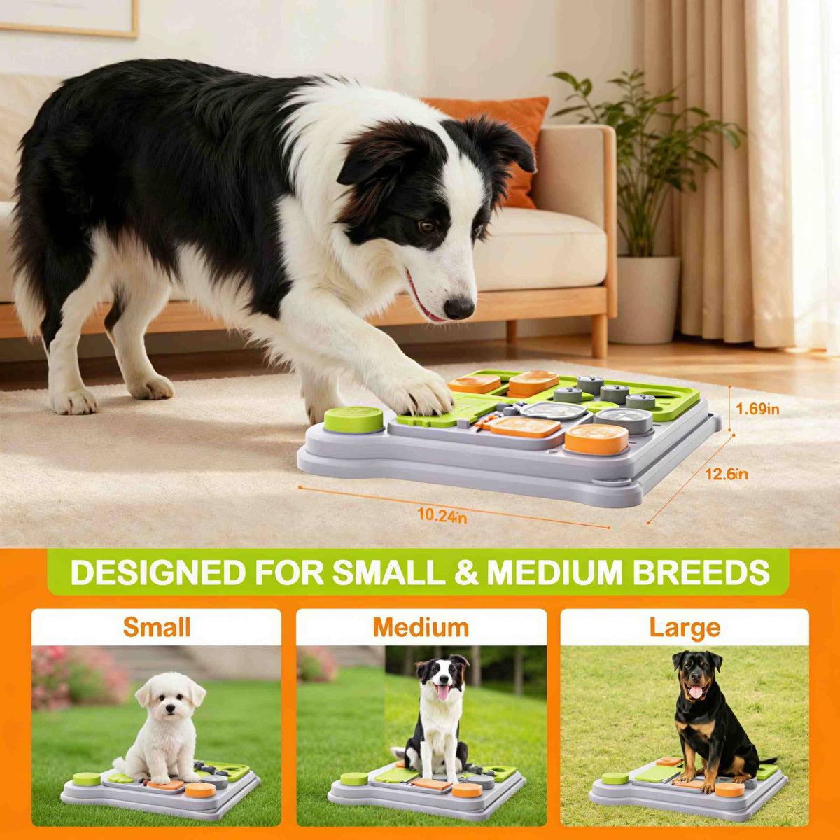 Brinquedo Quebra-Cabeça Interativo para Cães – Alimentador Dispensador de Petiscos para Treino de QI