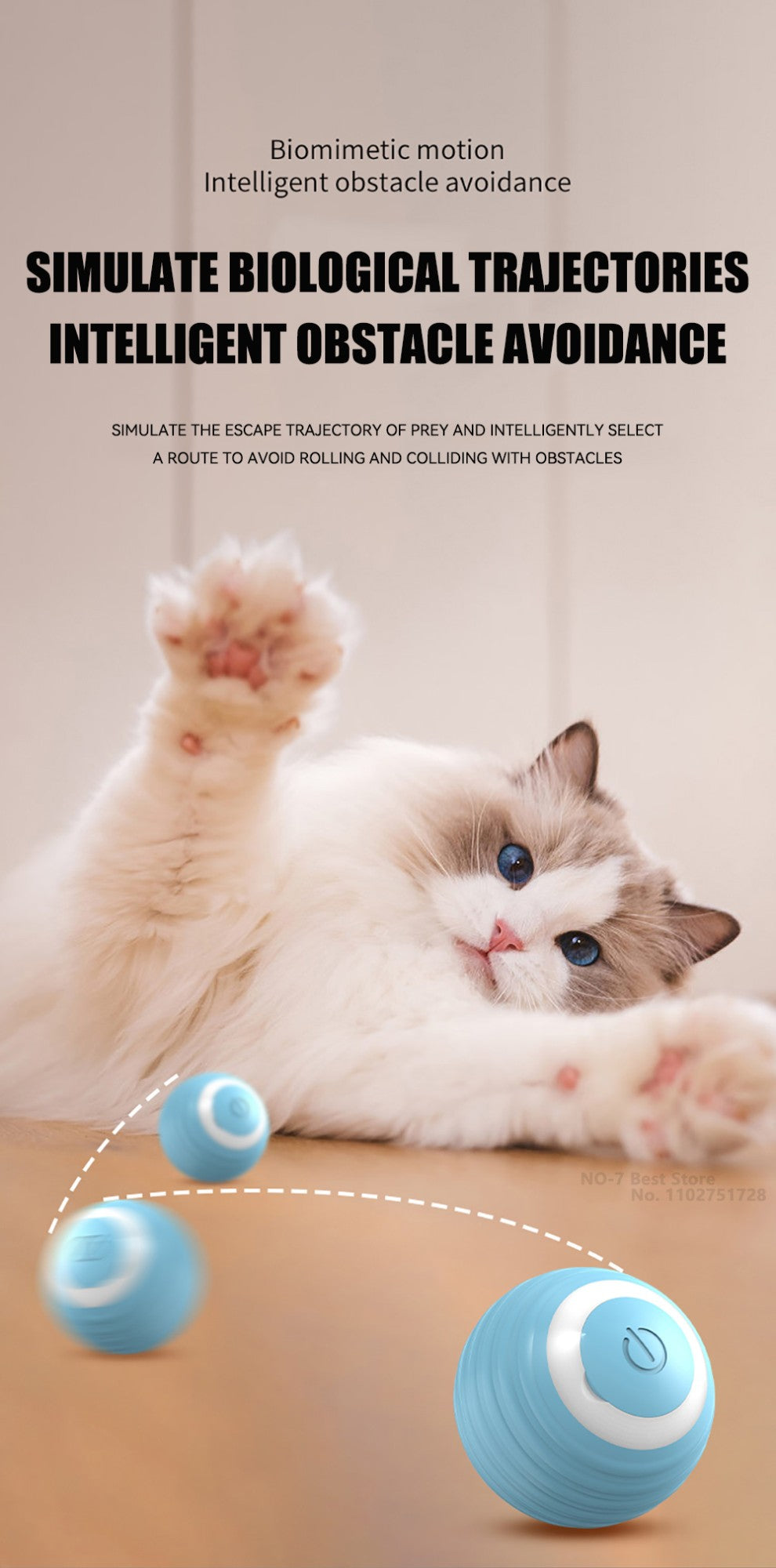 Bola Interativa Elétrica para Gatos | Brinquedo Automático Rolamento | Silicone Atóxico