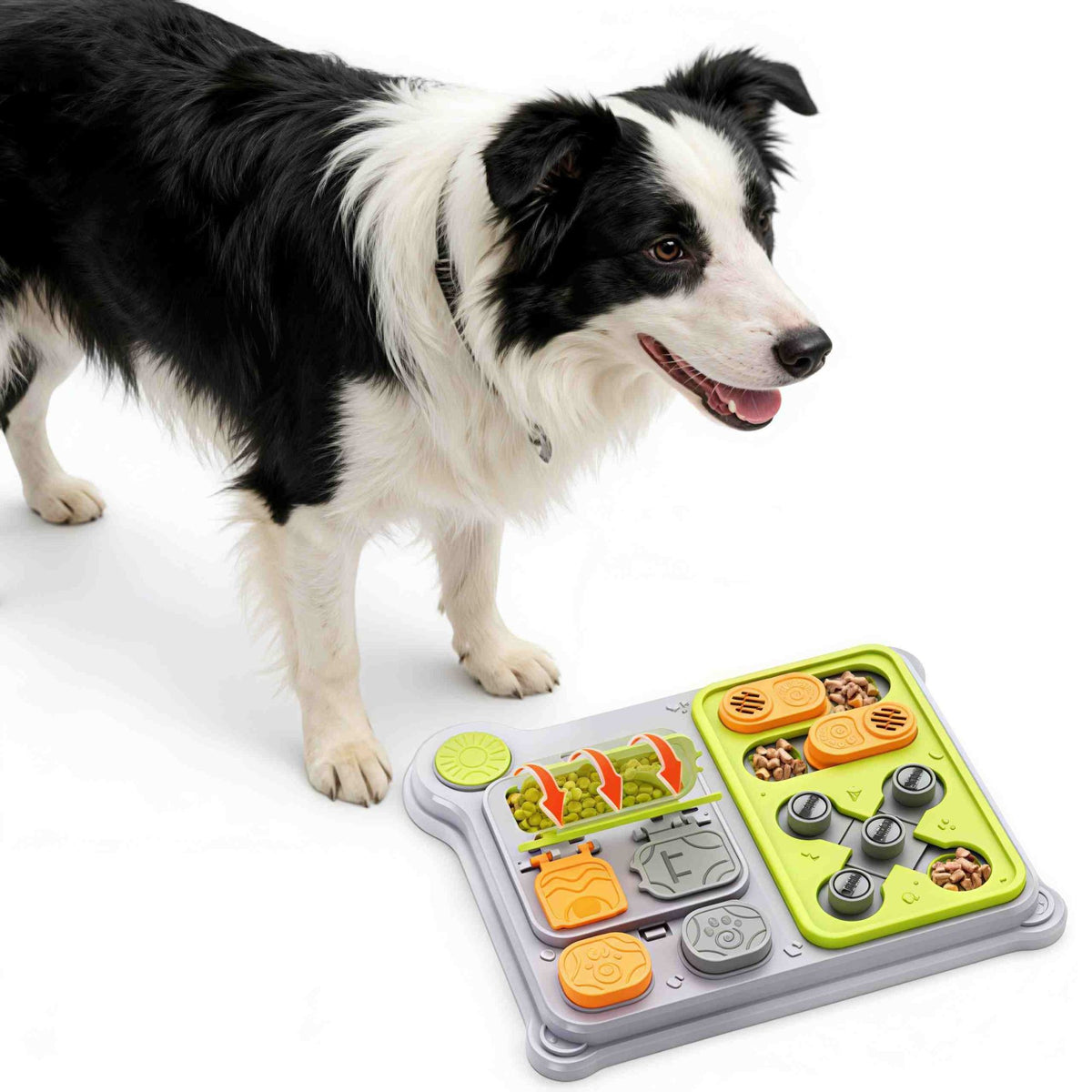 Brinquedo Quebra-Cabeça Interativo para Cães – Alimentador Dispensador de Petiscos para Treino de QI