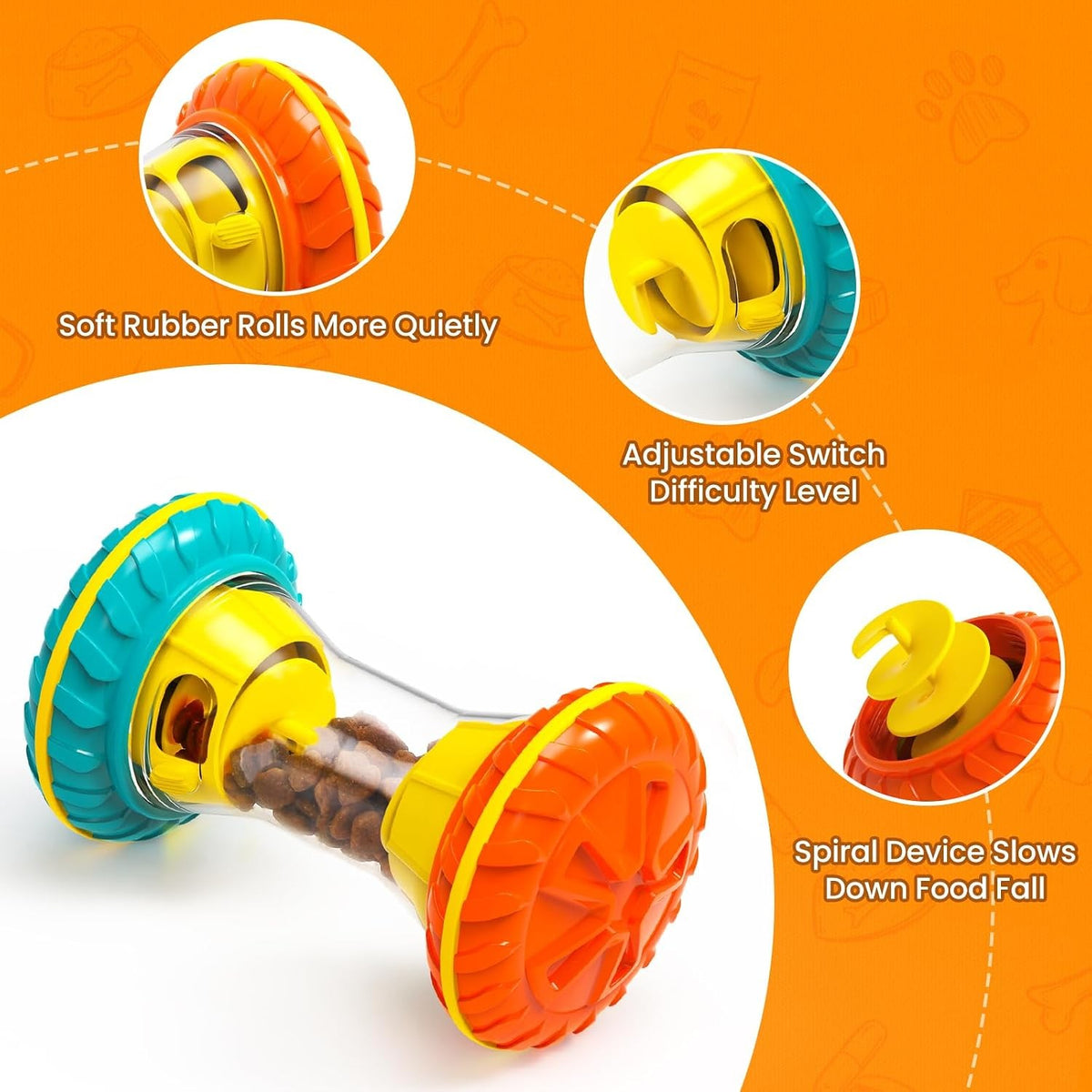 BoYoYo Brinquedo Interativo Quebra-Cabeça para Cães – Estimulação Mental Antiestresse | Amarelo, Azul e Rosa