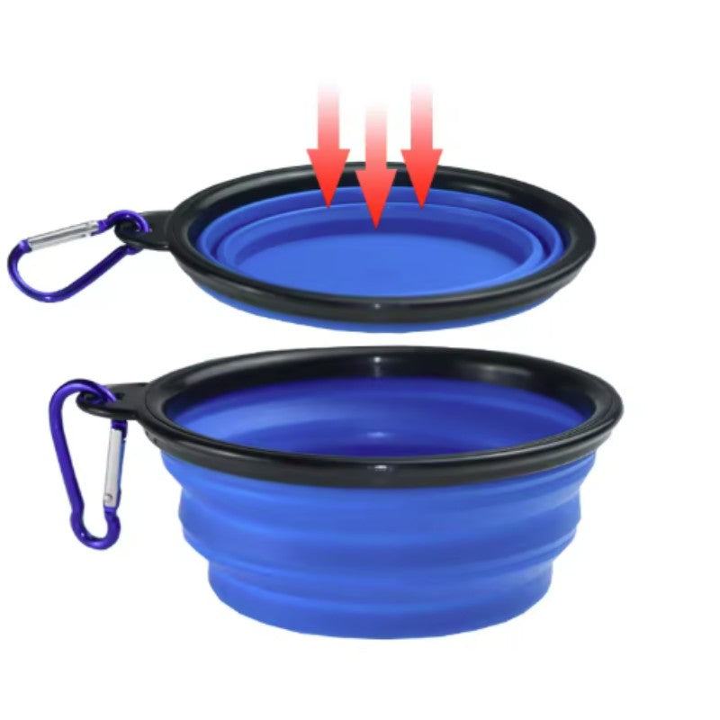 Tigela Portátil Dobrável de Silicone para Pets — Comedouro e Bebedouro de Viagem para Cães e Gatos