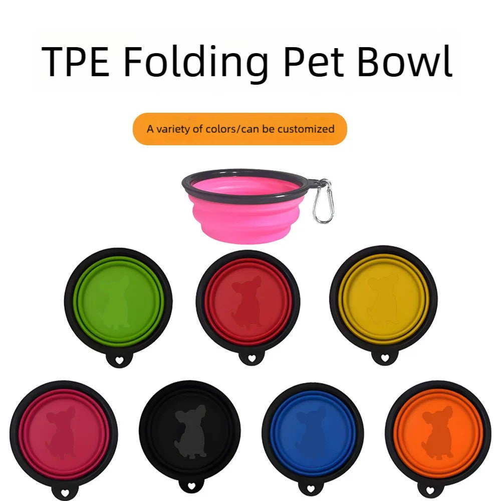 Tigela Portátil Dobrável de Silicone para Pets — Comedouro e Bebedouro de Viagem para Cães e Gatos