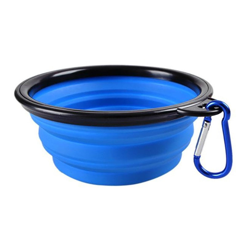 Tigela Portátil Dobrável de Silicone para Pets — Comedouro e Bebedouro de Viagem para Cães e Gatos