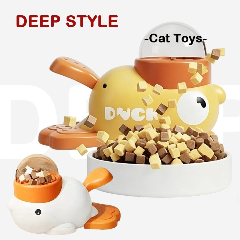 Brinquedo Antiestresse para Cães, Comedouro Interativo Automático, Design Pato Cartoon, Estímulo Mental e Petiscos