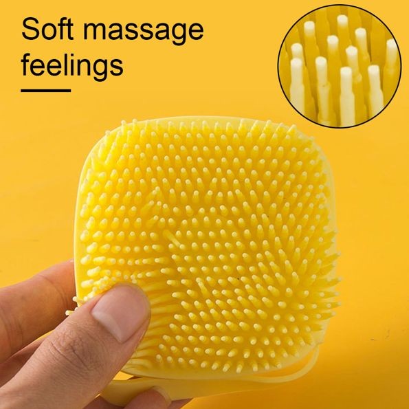 Escova Massageadora de Banho para Pet com Dispensador de Shampoo Embutido